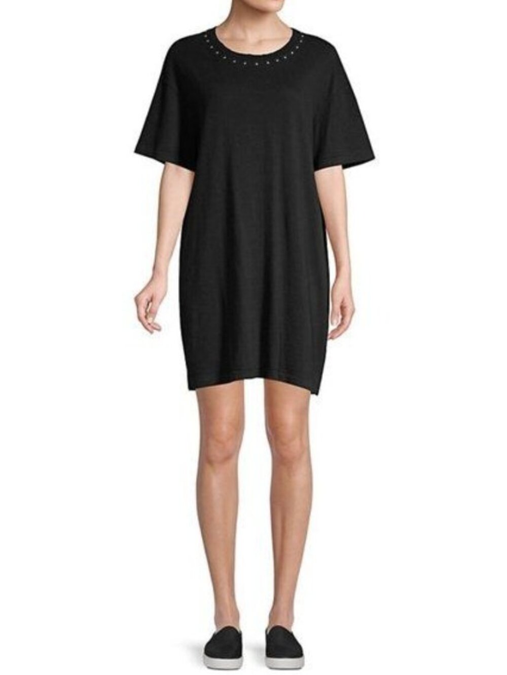 Current/Elliott Glitter Rock Cotton T-Shirt Dress - S